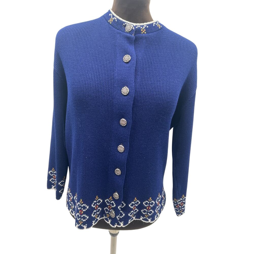 Amana Fine Woolens Mills Iowa 1970s Sweater Cardigan Size 40/L Heritage Prairie